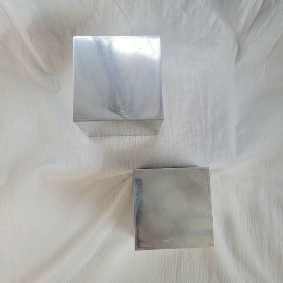 Nickled Chrome Cube Set of 2  by Design Line El Segundo California - Picture 5 of 6